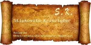 Stipkovits Krisztofer névjegykártya